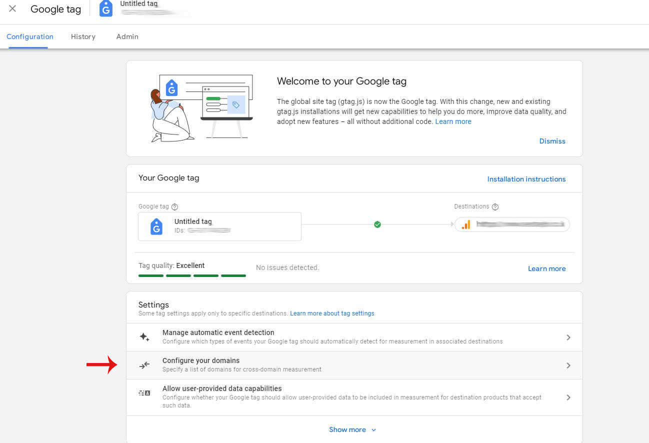 Configure Domains GA4