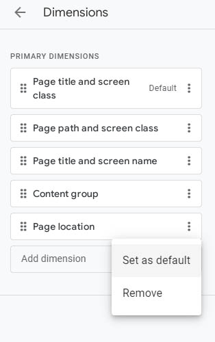 Set Page Location as Default